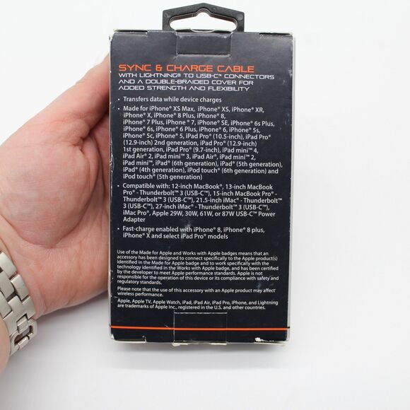 Blackweb Sync and Charge Cable Original PD USB-C connectors Braided Cover 3ft - Picture 2 of 5